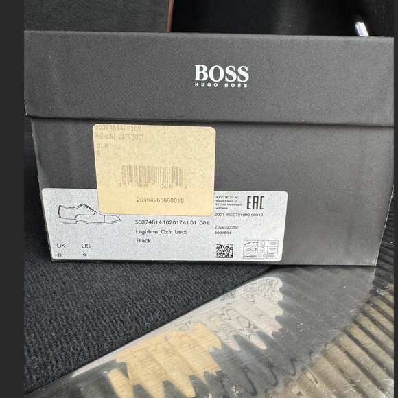New In BOX - HUGO BOSS OXFORD BLACK Shoes Size 8 - Runs Little Large main image 5